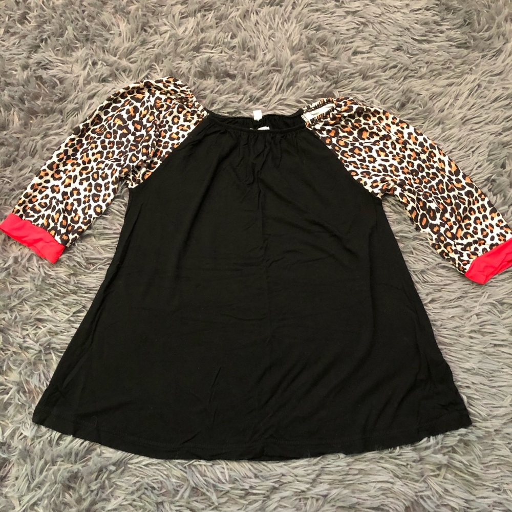 Girls Loose Fit 3/4 Sleeve A-line Shirt